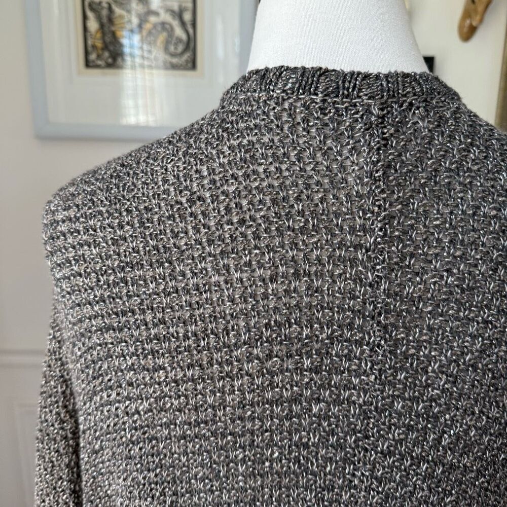Eileen Fisher Bronze Variegated Links Sparkle Shimmer Knit Oval Cardigan $278 XL - Picture 6 of 8